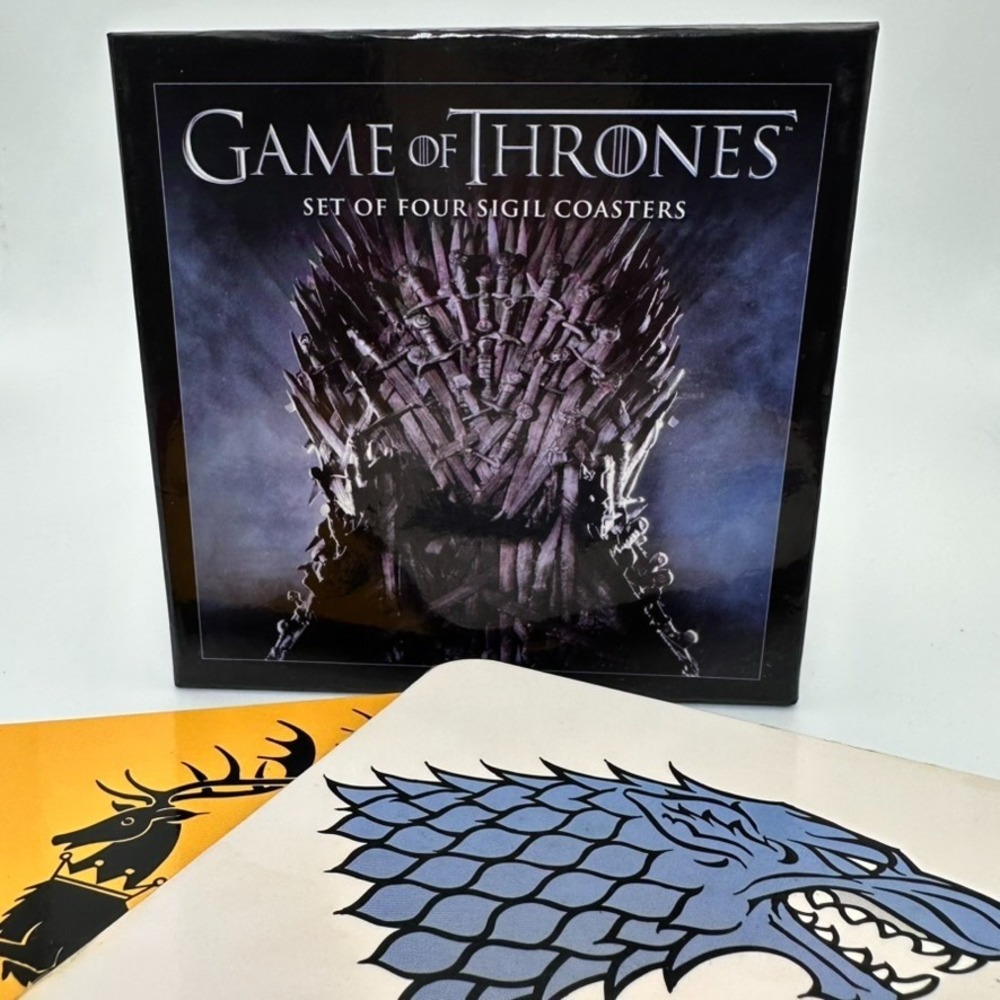 Set Of Four HBO Game Of Thrones Sigil Coasters, Pre-Owned